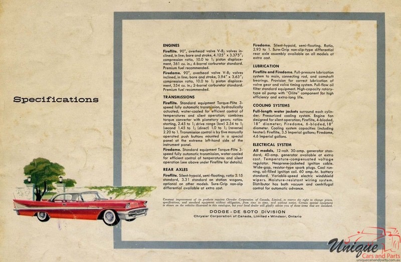 1958 DeSoto Canadian Brochure Page 10